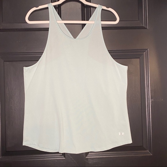 Under Armour Loose Fit Heat Gear Aqua Blue Crisscross Fly Back Tank Size L/XL - Picture 1 of 5